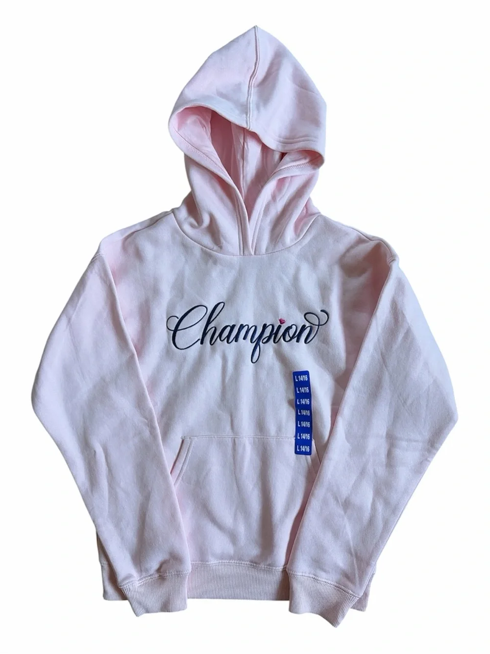 Champion Kids Pink Script Pullover Hoodie